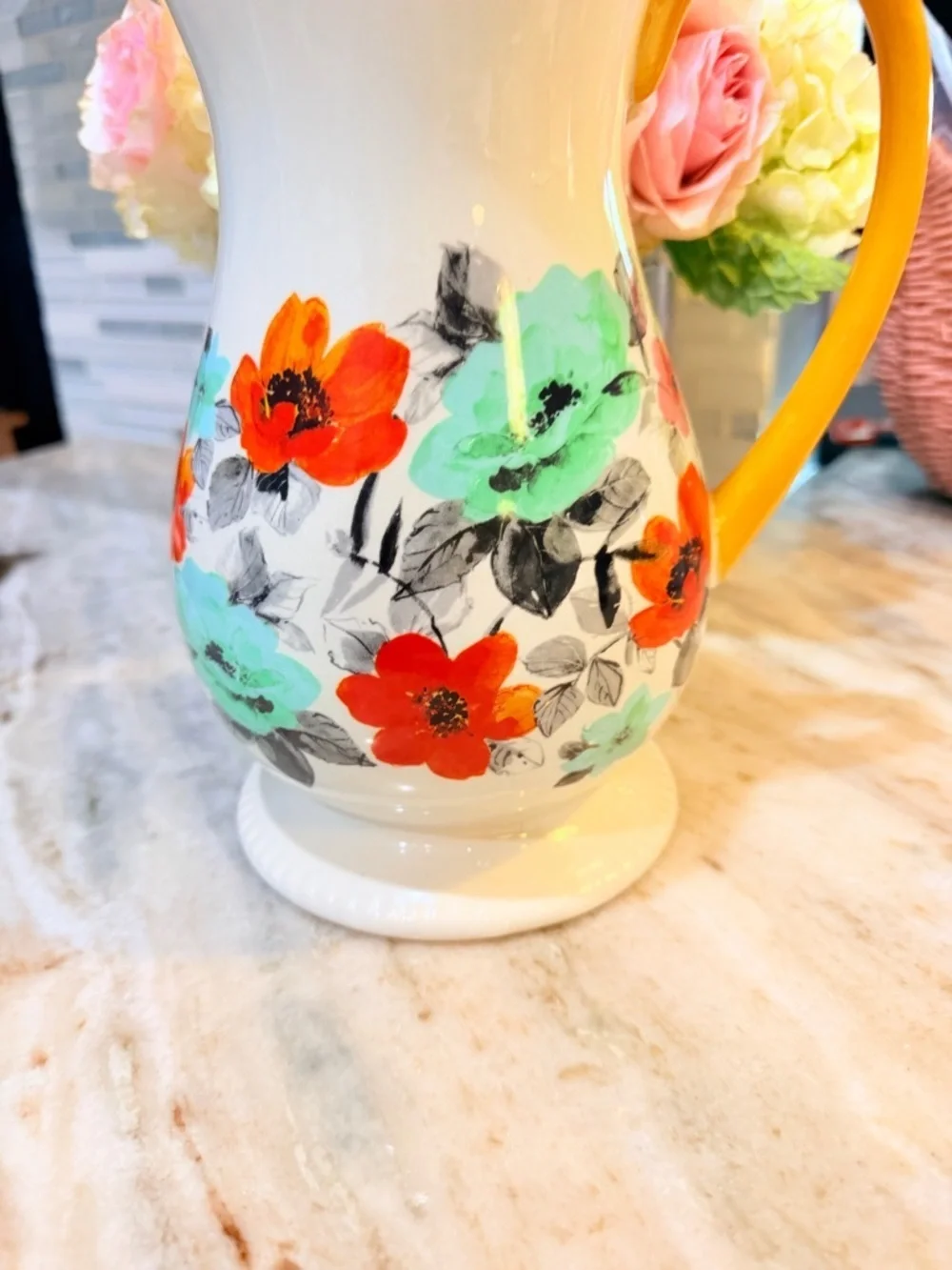 Pioneer Woman  Flea Market 2 Quart Pitcher Floral Design